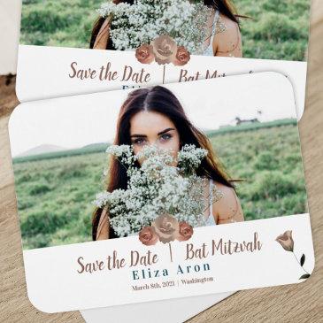 dusty pink, beige roses save the date magnet