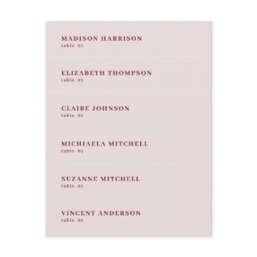 dusty pink burgundy wedding place name card diy