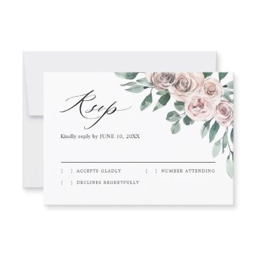 dusty pink mauve rose floral geometric wedding rs rsvp invitations