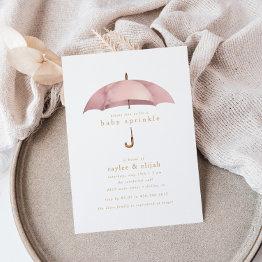 Small Dusty Rose Girl Baby Sprinkle Shower Event | Invitation Front View