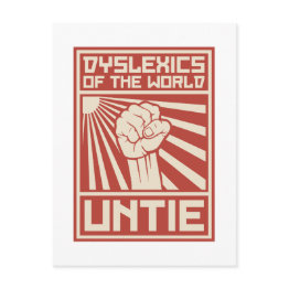 Small Dyslexics Of The World Untie Postinvitations Front View