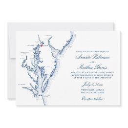 Small Earlville Maryland Map Elegant Wedding Invitation Front View