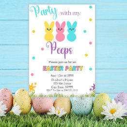 Small Easter Party My Peeps Party Invitatoin Invitation Front View