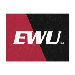 Small Eastern Washington University Color Block Invitation Postinvitations Front View