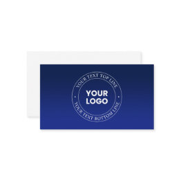 Small Easy Logo Replacement & Text | Dark Blue Gradient Enclosure Invitations Front View