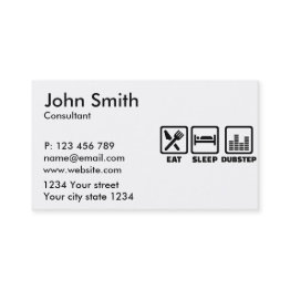 Small Eat Sleep Dubstep Business Invitations Front View