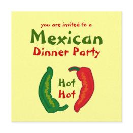 Small Eat Your Veggies Chili Mexican Dinner Party Invite Front View