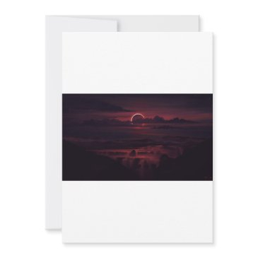 eclipse crescent red glow invitation