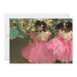 Small Edgar Degas - Dancers In Pink Invitation Front View