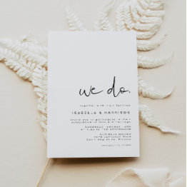 Small Edgy Modern Minimalist Simple We Do Wedding Invitation Front View