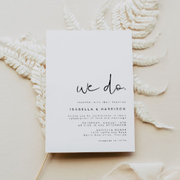 edgy modern minimalist simple we do wedding invitation