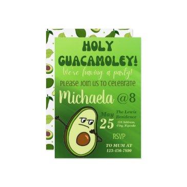 editable avocado birthday invitation