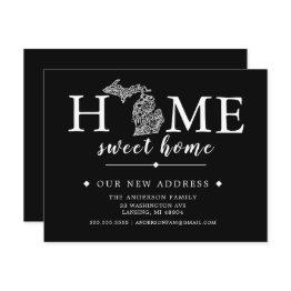 Small Editable Color Michigan Moving Announcement Front View