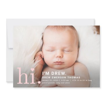 editable color precious hi baby birth announcement