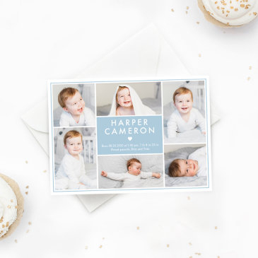 editable color sweet heart baby birth announcement