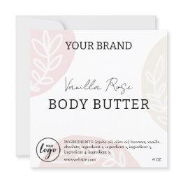 Small Editable Downloadable Body Butter Labels Invitation Front View