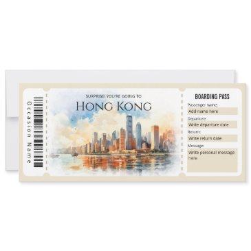 editable hong kong plane boarding pass ticket invitation