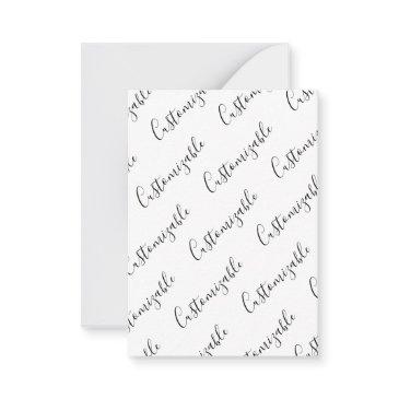 editable modern scrip text pattern | black & white note invitations