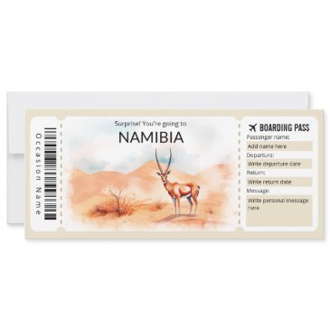editable namibia boarding pass plane ticket invitation