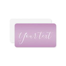 Small Editable Soft Mauve Ombre & White Text Script Enclosure Invitations Front View