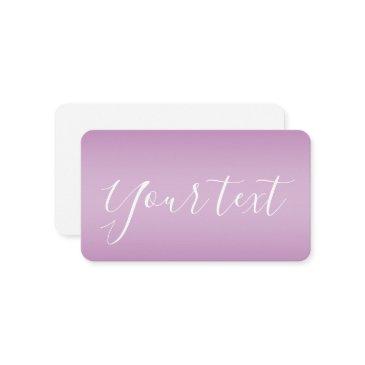 editable soft mauve ombre & white text script enclosure invitations