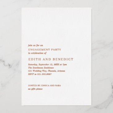 edith modern engagement party foil invitation