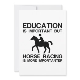 Small Education Important Horse Racing Importanter Invitation Front View
