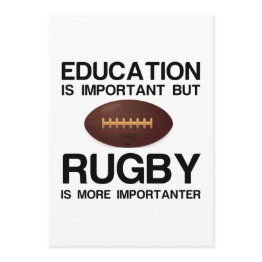 Small Education Important Rugby Importanter Invitation Front View