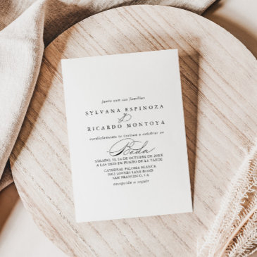 eelegant calligraphy spanish wedding invitation