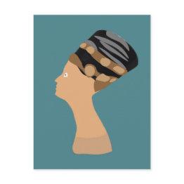 Small Egyptian Queen Nefertiti Postinvitations Front View