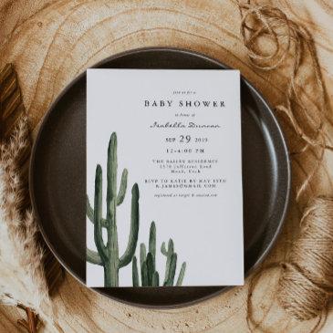 eleanor - bohemian saguaro cactus baby shower invitation