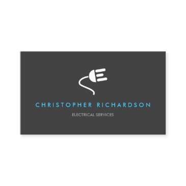 electrician logo modern business invitations in gray