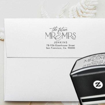 elegan future mr and mrs address wedding self-inking stamp