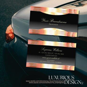 elegance black with rose gold borders sumptuous business invitations