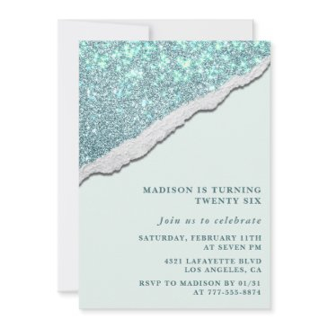 elegant 26th birthday invitations sparkle glitter