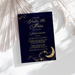 Small Elegant A Night Under The Stars Quinceañera Invitation Front View