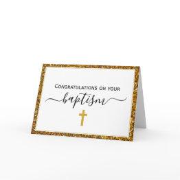 Small Elegant Adult Baptism Invitations Front View