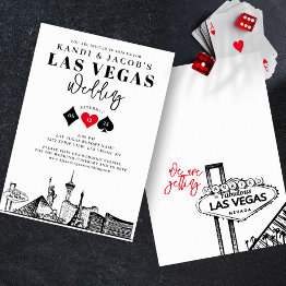 Small Elegant And Fun Las Vegas Wedding Invitation Front View
