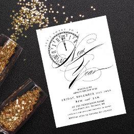 Small Elegant And Modern New Year's Eve Party Invitation Front View