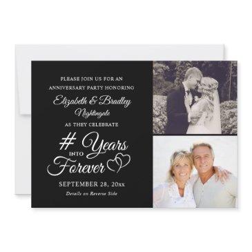 elegant anniversary heart years into forever photo invitation