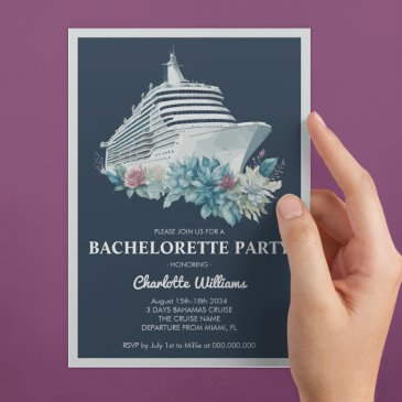 elegant bachelorette party cruise ship invitation