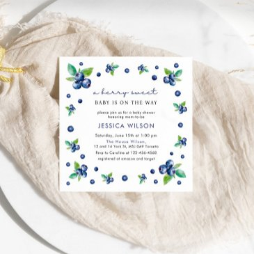 elegant berry sweet baby shower blueberries invitation