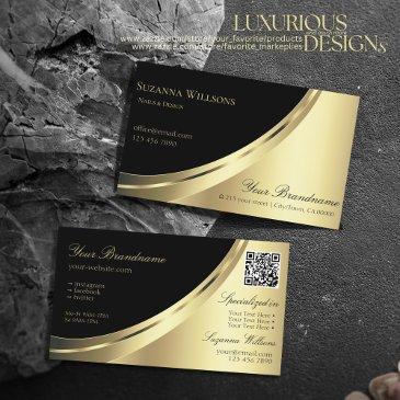 elegant black and gold decor with qr-code luxury business invitations