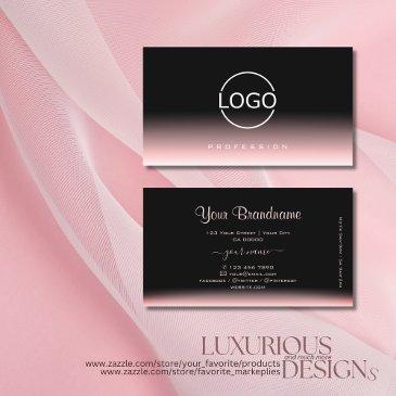 elegant black and light pink gradient with logo business invitations