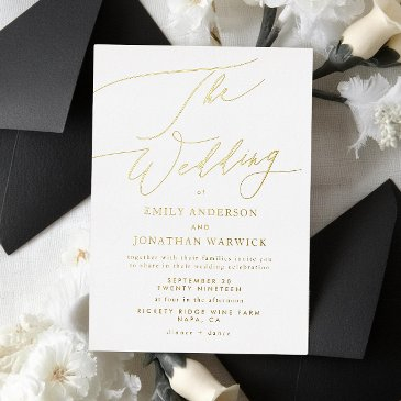 elegant black and white | gold the wedding foil invitation