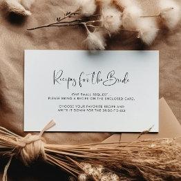 Small Elegant Black And White Recipe Request Invitations Front View