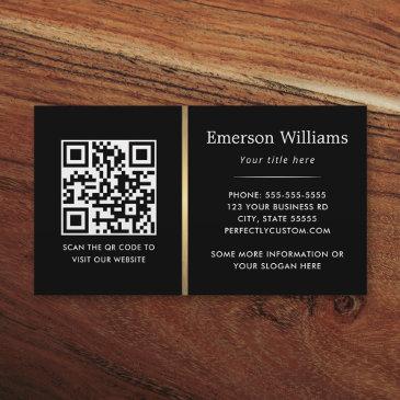 elegant black logo qr code golden gradient divider business invitations