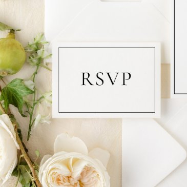 elegant black & white classic script rsvp