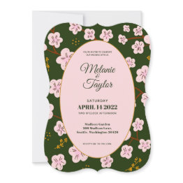 Small Elegant Blossom Patch Invitation Front View