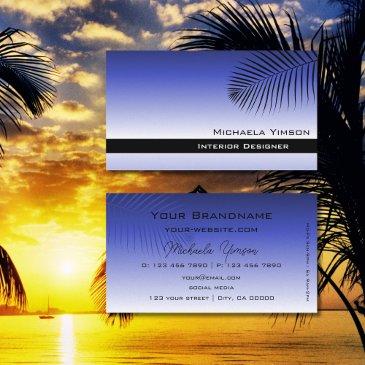 elegant blue gradient modern with palm leaf simply business invitations